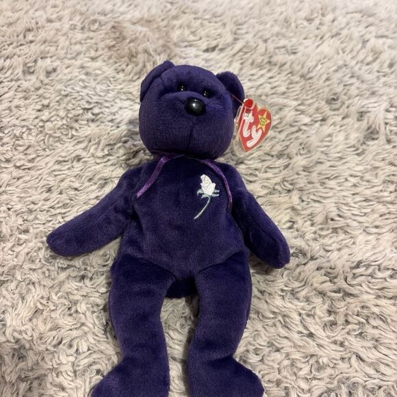 Ty Beanie Babies Collection Princess Bear in Deep Purple - Picture 1 of 5